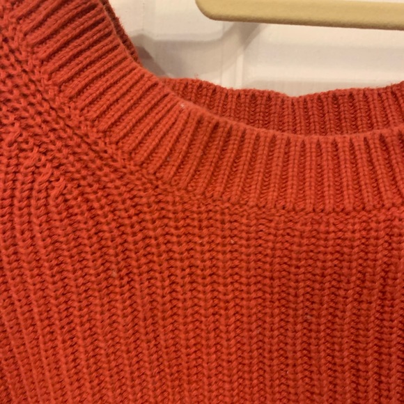 CrewNeck Sweater 100% Cotton Shaker Stitch Orange Women's Large - Goodthreads - Picture 3 of 5